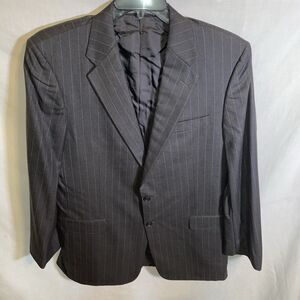 Hickey Freeman Men’s Dress Blazer Size 42L Black Pinstripe Business Formal City